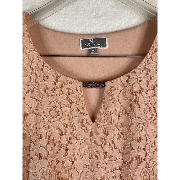 JM Collection Woman size 1X Long Sleeve Blouse, Beautiful overlay!! - Picture 6 of 9